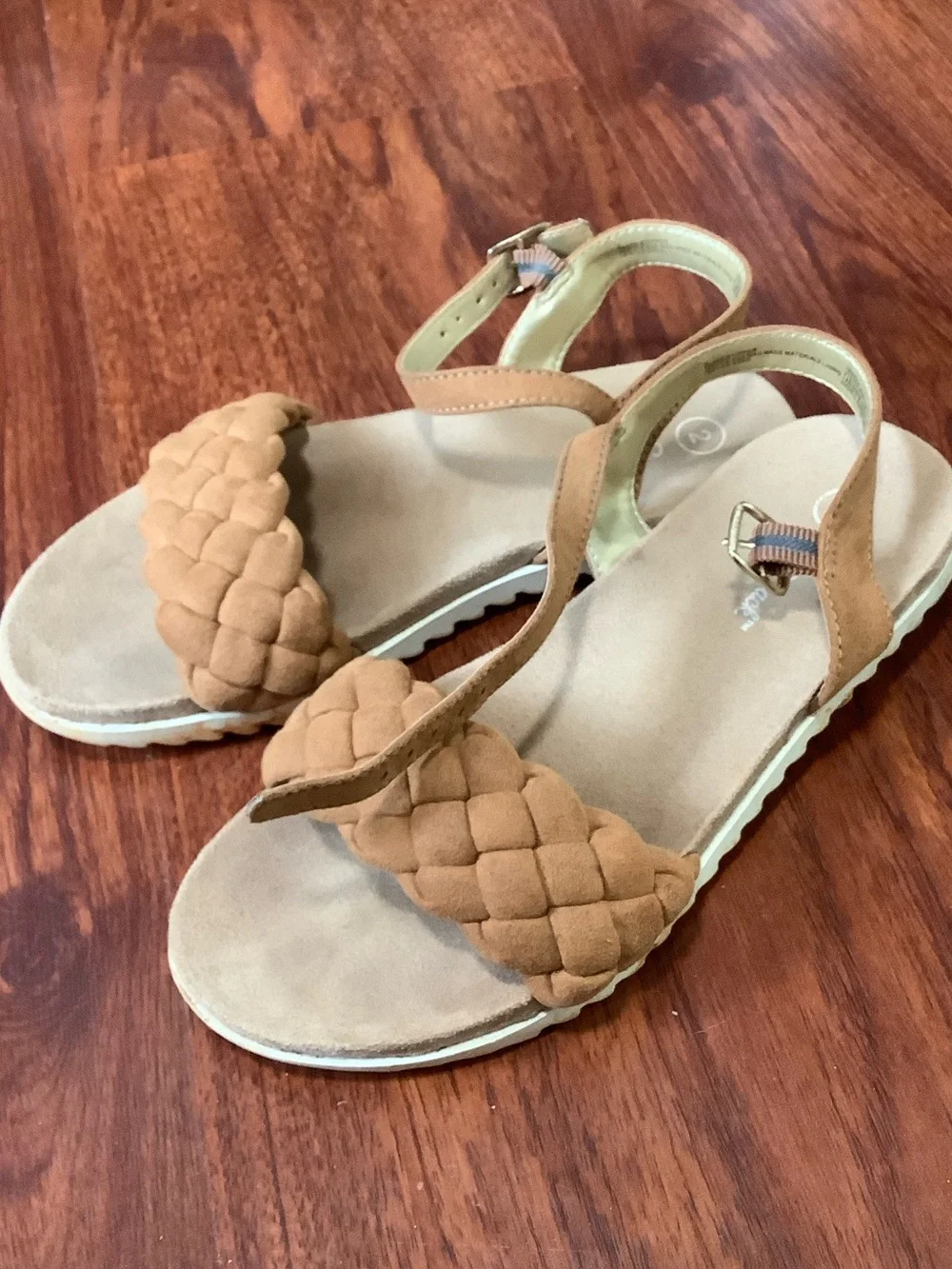Cat & Jack Tan Braided Strap Sandals